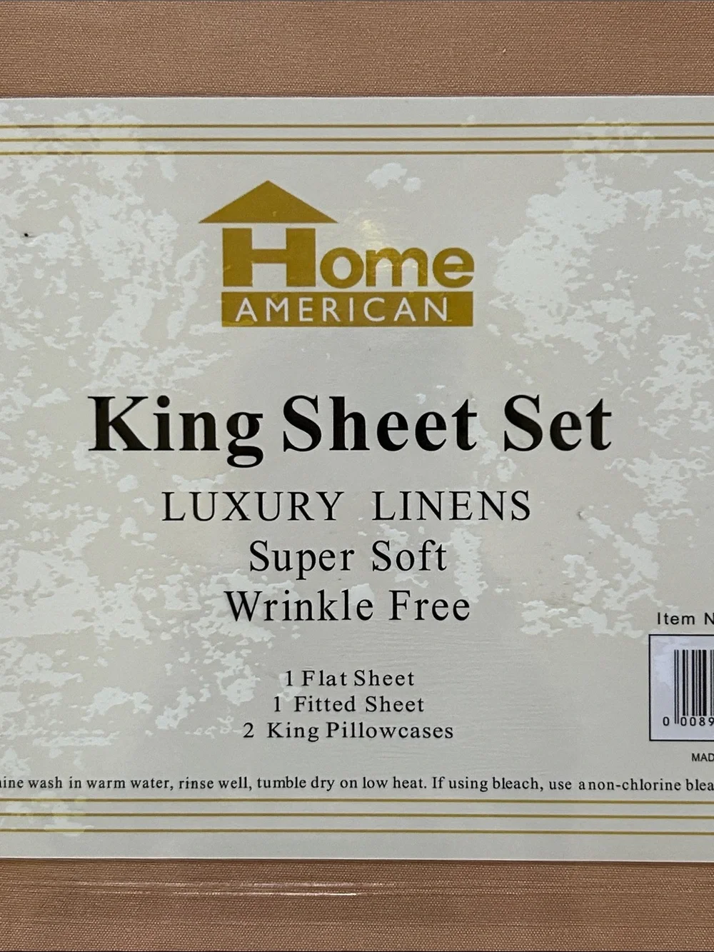NEW Home American 4 Piece King Sheet Set in Tan - Luxury Wrinkle Free Bedding